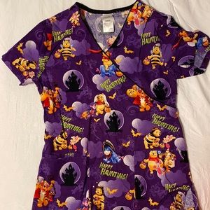 Winnie the Pooh Halloween Scrub Top